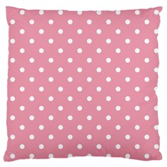 Pink Polka Dot Background Large Flano Cushion Case (one Side) by Modern2018