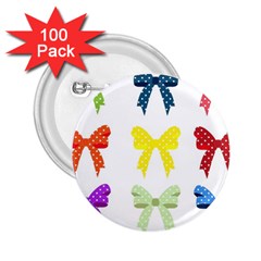 Ribbons And Bows Polka Dots 2 25  Buttons (100 Pack)  by Modern2018