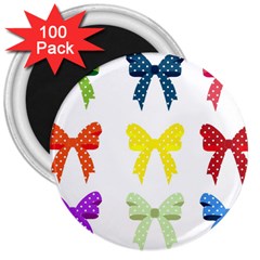 Ribbons And Bows Polka Dots 3  Magnets (100 Pack) by Modern2018