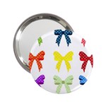 Ribbons And Bows Polka Dots 2.25  Handbag Mirrors Front