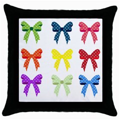 Ribbons And Bows Polka Dots Throw Pillow Case (black) by Modern2018