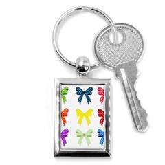 Ribbons And Bows Polka Dots Key Chains (rectangle)  by Modern2018