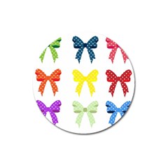 Ribbons And Bows Polka Dots Magnet 3  (round) by Modern2018