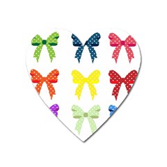 Ribbons And Bows Polka Dots Heart Magnet by Modern2018