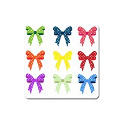 Ribbons And Bows Polka Dots Square Magnet by Modern2018