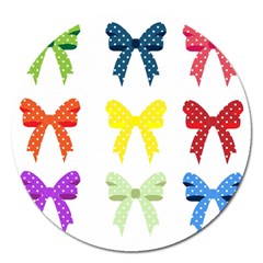 Ribbons And Bows Polka Dots Magnet 5  (round) by Modern2018