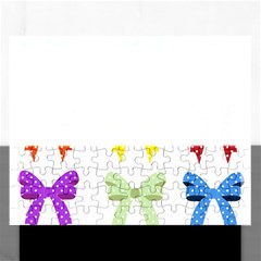 Ribbons And Bows Polka Dots Rectangular Jigsaw Puzzl by Modern2018