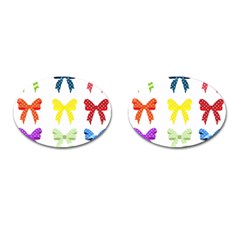 Ribbons And Bows Polka Dots Cufflinks (oval) by Modern2018