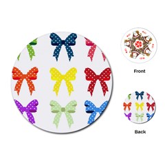 Ribbons And Bows Polka Dots Playing Cards (round)  by Modern2018