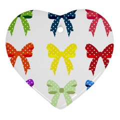 Ribbons And Bows Polka Dots Heart Ornament (two Sides) by Modern2018