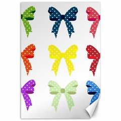 Ribbons And Bows Polka Dots Canvas 12  X 18   by Modern2018