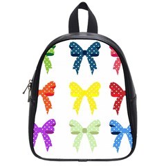 Ribbons And Bows Polka Dots School Bag (small) by Modern2018