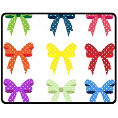 Ribbons And Bows Polka Dots Fleece Blanket (medium)  by Modern2018