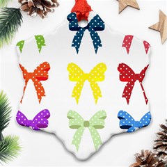 Ribbons And Bows Polka Dots Snowflake Ornament (two Sides) by Modern2018