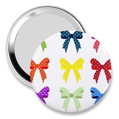 Ribbons And Bows Polka Dots 3  Handbag Mirrors by Modern2018