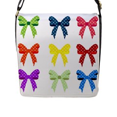 Ribbons And Bows Polka Dots Flap Messenger Bag (l)  by Modern2018