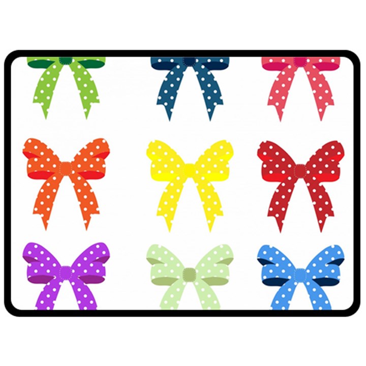 Ribbons And Bows Polka Dots Double Sided Fleece Blanket (Large) 