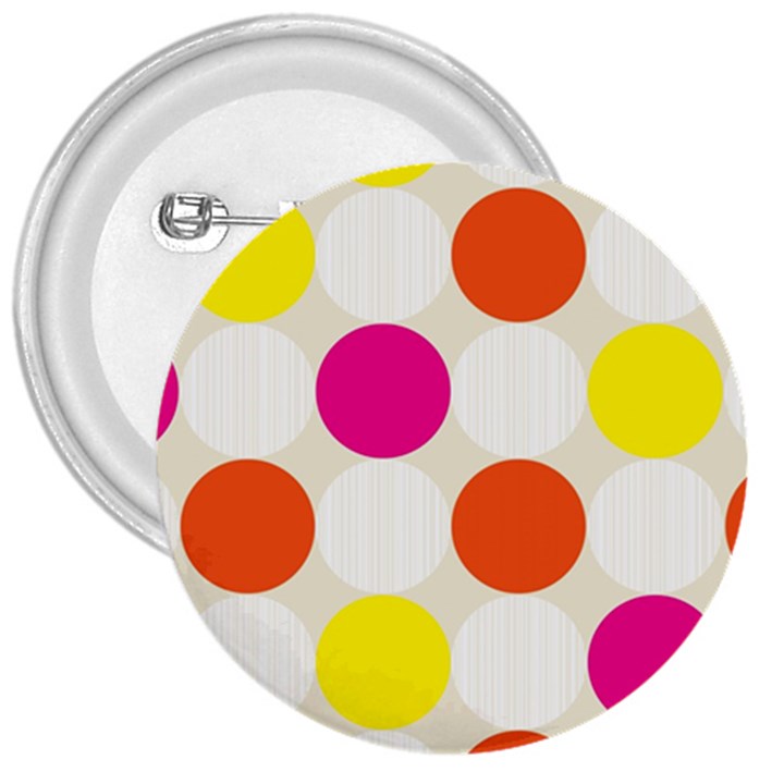 Polka Dots Background Colorful 3  Buttons