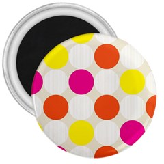 Polka Dots Background Colorful 3  Magnets