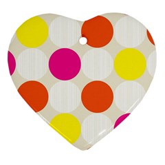 Polka Dots Background Colorful Ornament (heart) by Modern2018