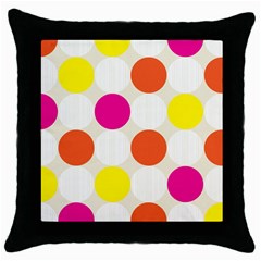 Polka Dots Background Colorful Throw Pillow Case (black)