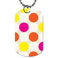 Polka Dots Background Colorful Dog Tag (two Sides)