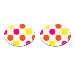 Polka Dots Background Colorful Cufflinks (oval) by Modern2018