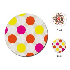 Polka Dots Background Colorful Playing Cards (round)  by Modern2018