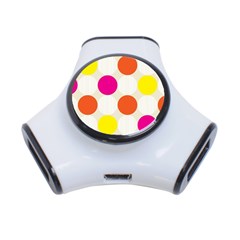 Polka Dots Background Colorful 3-port Usb Hub