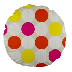 Polka Dots Background Colorful Large 18  Premium Round Cushions