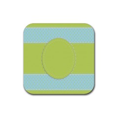 Lace Polka Dots Border Rubber Coaster (square)  by Modern2018