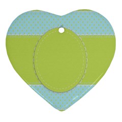 Lace Polka Dots Border Heart Ornament (two Sides)