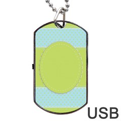 Lace Polka Dots Border Dog Tag Usb Flash (one Side) by Modern2018