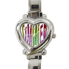 Summer Colorful Rainbow Typography Heart Italian Charm Watch by yoursparklingshop