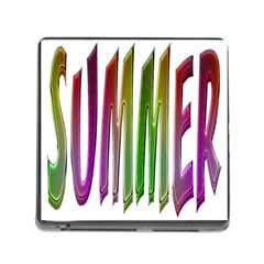 Summer Colorful Rainbow Typography Memory Card Reader (square) by yoursparklingshop