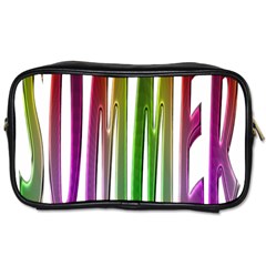 Summer Colorful Rainbow Typography Toiletries Bags by yoursparklingshop