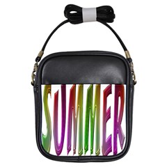 Summer Colorful Rainbow Typography Girls Sling Bags by yoursparklingshop