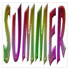 Summer Colorful Rainbow Typography Large Satin Scarf (square)