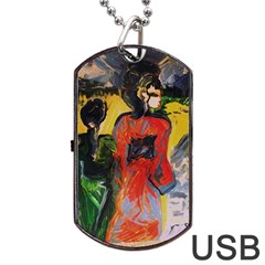 Road To The Mountains Dog Tag Usb Flash (one Side)