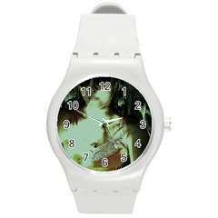 Selfy In A Shades Round Plastic Sport Watch (m) by bestdesignintheworld