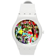 No Warrant For Blossoming Corner Round Plastic Sport Watch (m) by bestdesignintheworld