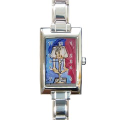 Day And Night Rectangle Italian Charm Watch