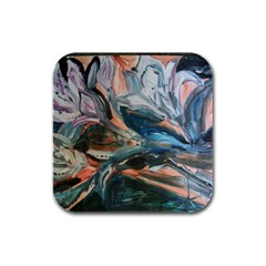 Night Lillies Rubber Square Coaster (4 Pack)  by bestdesignintheworld