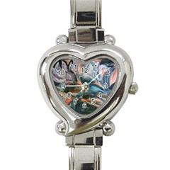 Night Lillies Heart Italian Charm Watch by bestdesignintheworld