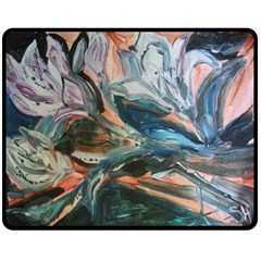 Night Lillies Double Sided Fleece Blanket (medium)  by bestdesignintheworld