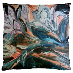 Night Lillies Large Flano Cushion Case (one Side)