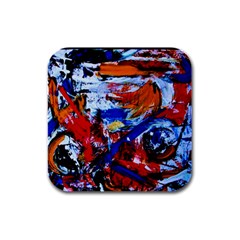 Mixed Feelings Rubber Square Coaster (4 Pack)  by bestdesignintheworld