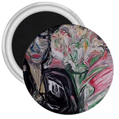 Lady With Lillies 3  Magnets by bestdesignintheworld