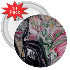 Lady With Lillies 3  Buttons (10 Pack)  by bestdesignintheworld