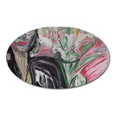 Lady With Lillies Oval Magnet by bestdesignintheworld